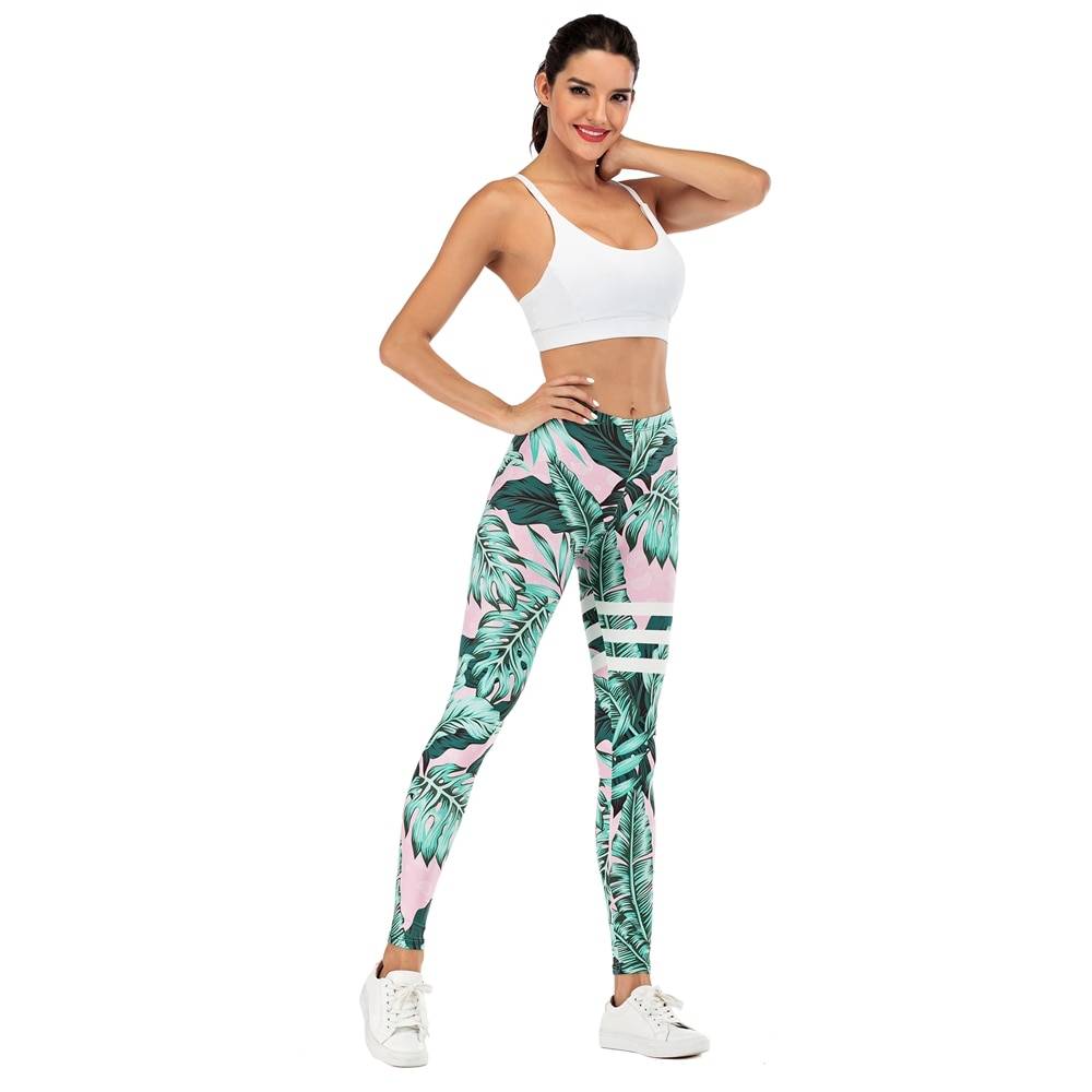 Leaf Printed Sports Leggings