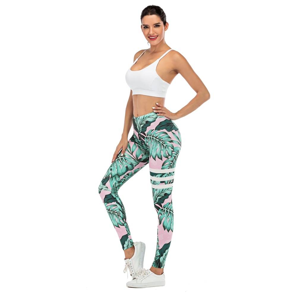 Leaf Printed Sports Leggings
