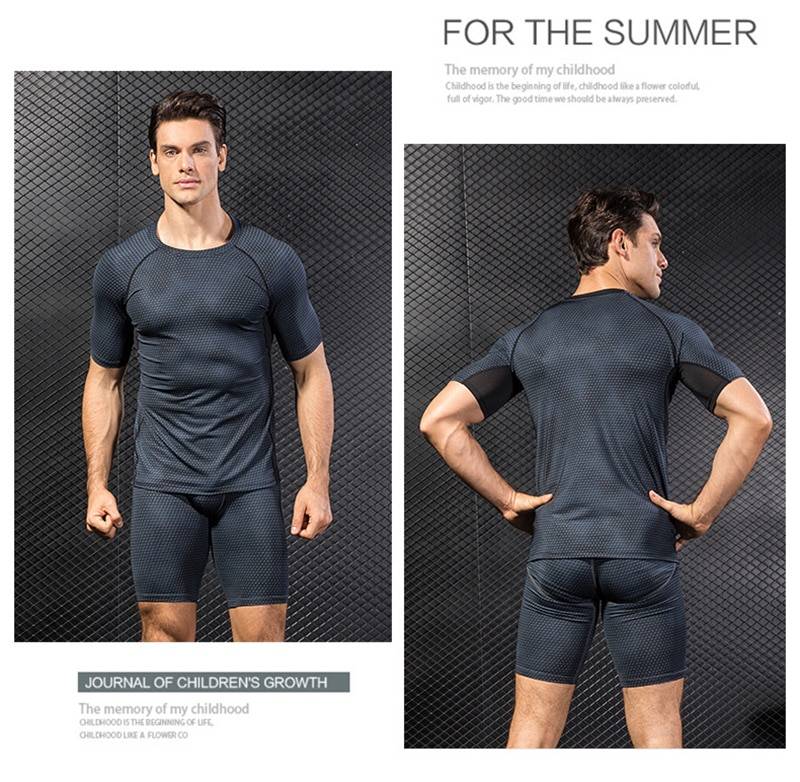 Men's Web Print Compression T-Shirt/Leggings