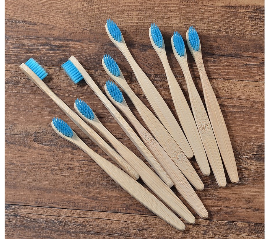 Colorful Bristle Bamboo Toothbrushes 10 Pcs Set Colorful Bristle Bamboo Toothbrushes 10 Pcs Set